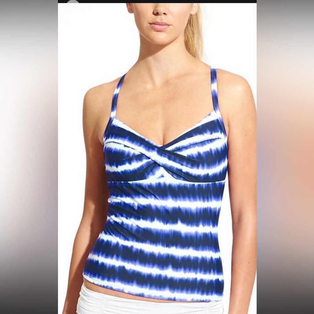 Athleta KATA sapphire blue swim shorts and Tankini top